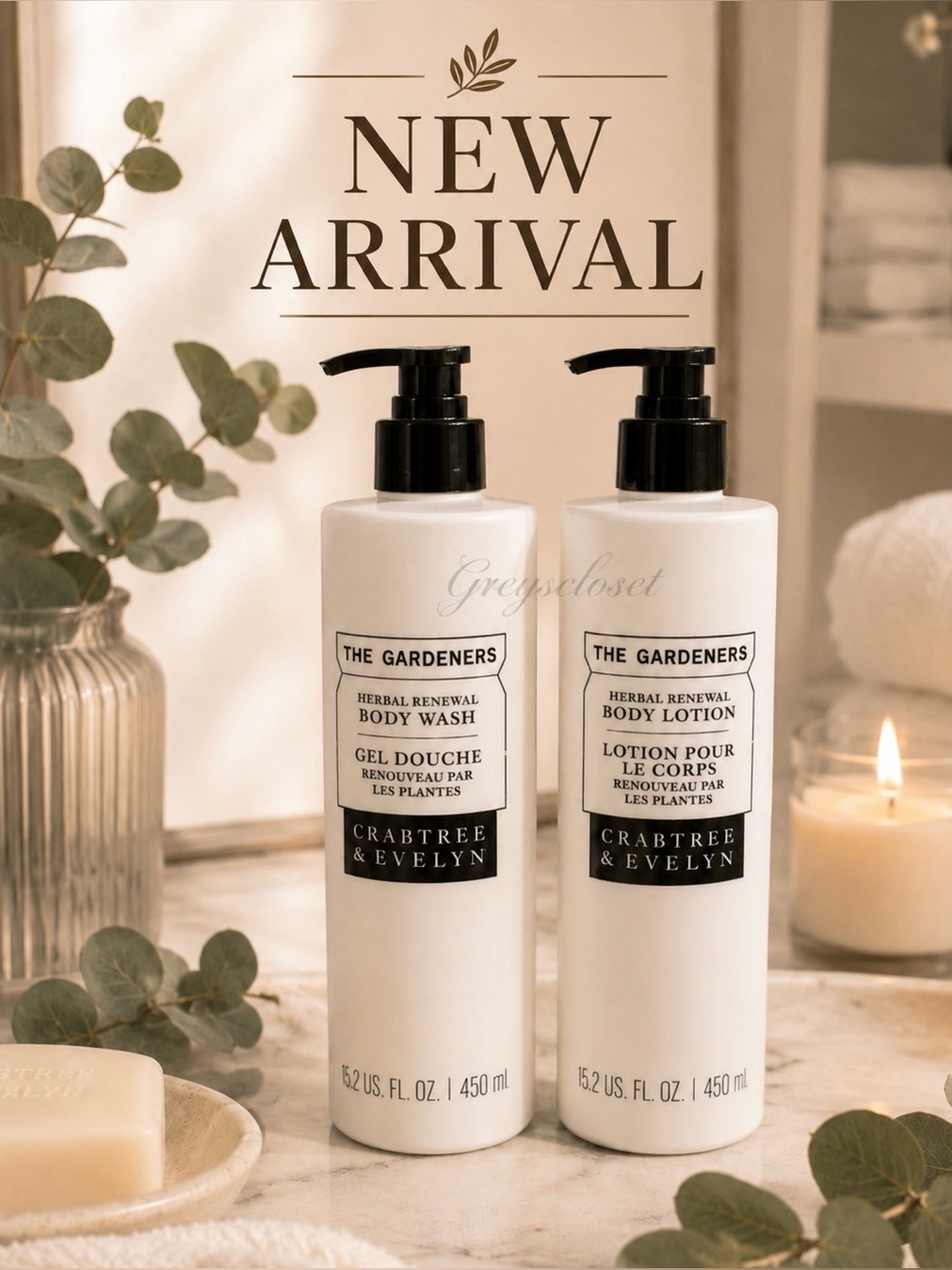 (2 PACK) BODY WASH & BODY LOTION “THE GARDENERS” CRABTREE & EVELYN